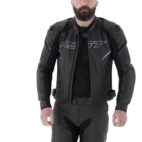 RST Sabre CE Leather Jacket - Black - FREE UK DELIVERY